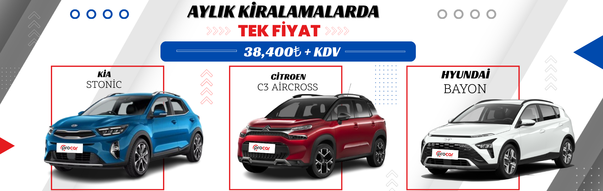 AYLIK KİRALAMALARDA kia citroen hyundai